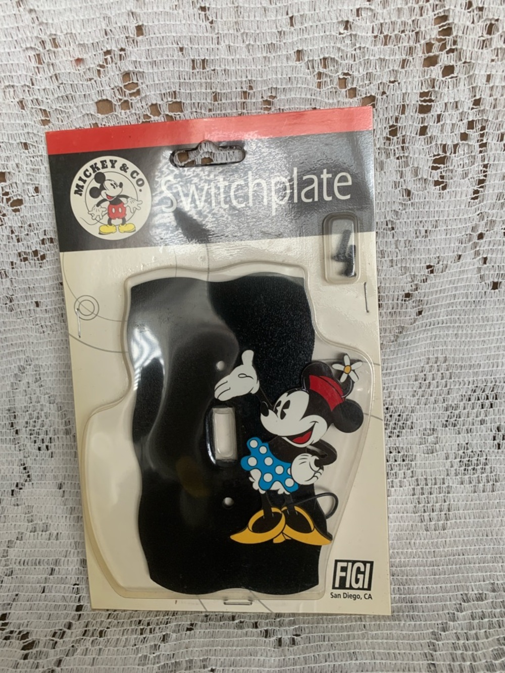 Disney New Vintage 1998 MINNIE MOUSE Switch Plate Cover w/ Screws by FIGI
